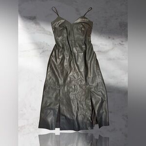 Banana Republic Faux Leather Dress Strapless Black Size 2